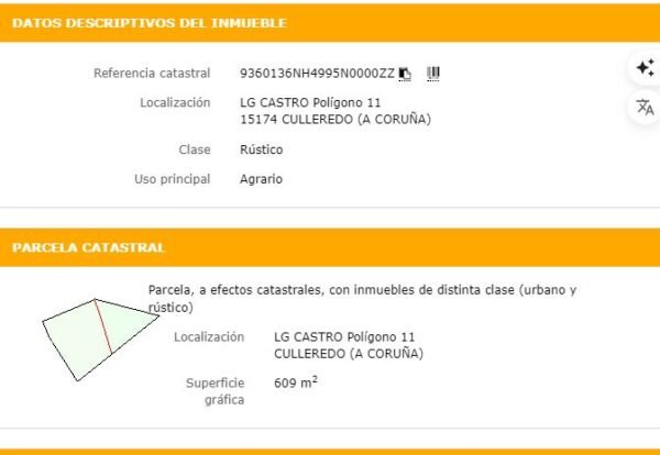 Parcela urbanizable 609 m2 Cadaval Culleredo