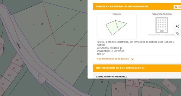 Parcela urbanizable 609 m2 Cadaval Culleredo - Imagen 3