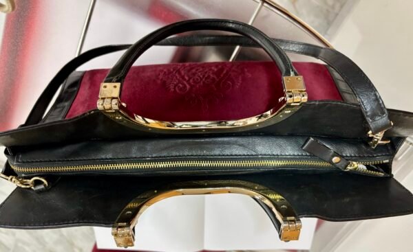 Bolso Guy Laroche piel negra y ante morado - Imagen 6