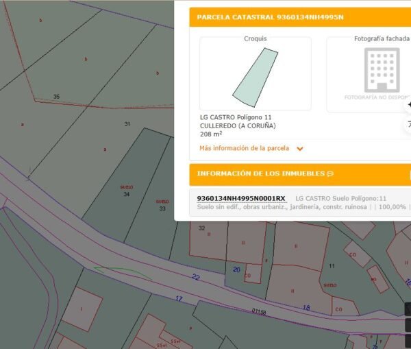 Parcela urbanizable 208 m2 Cadaval Culleredo